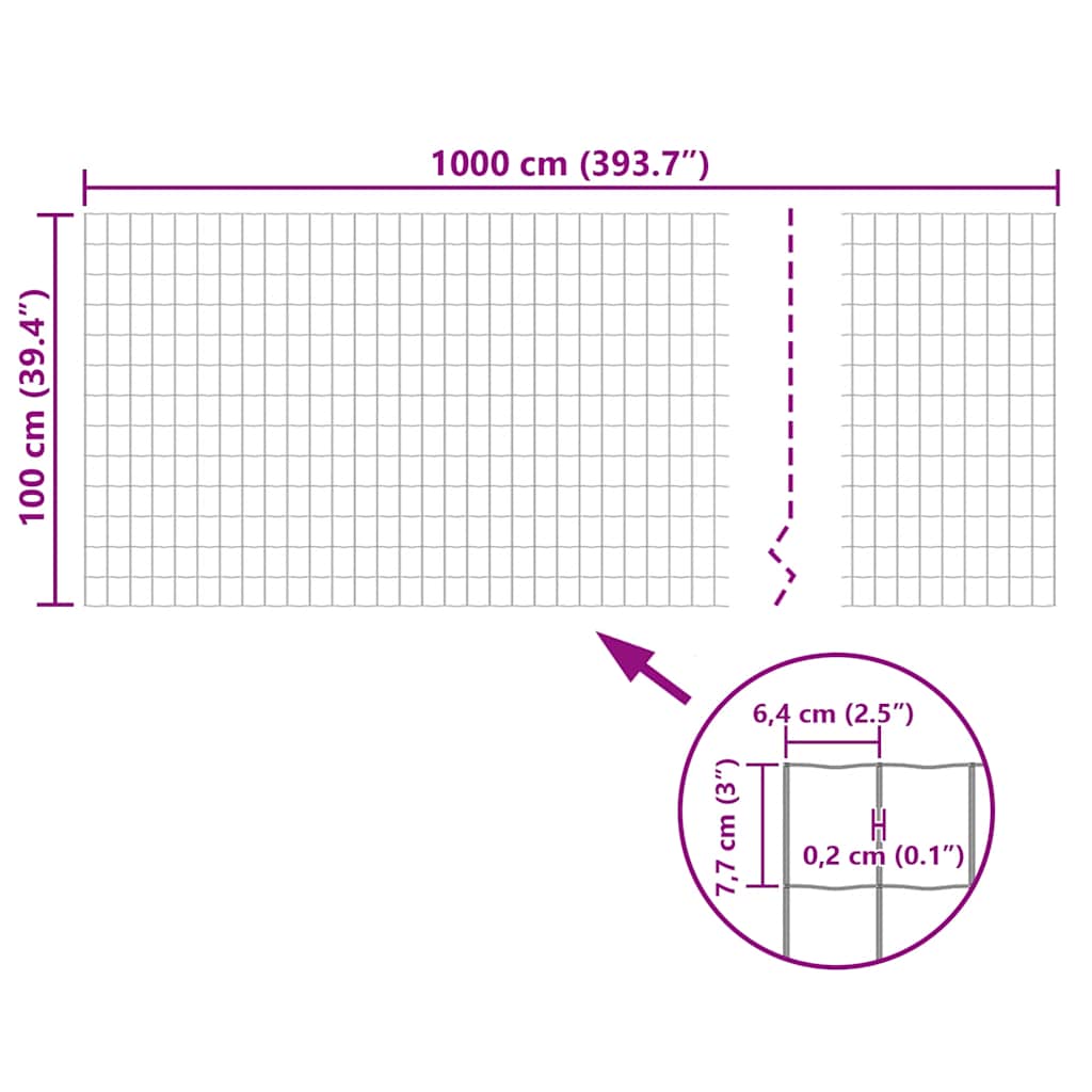 vidaXL Συρματόπλεγμα Σετ Γκρι 10 x 1 μ. Ατσάλινο