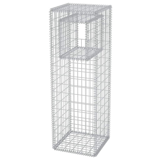 vidaXL Συρματοκιβώτιο Στύλος/Γλάστρα 50 x 50 x 160 εκ. από Χάλυβα