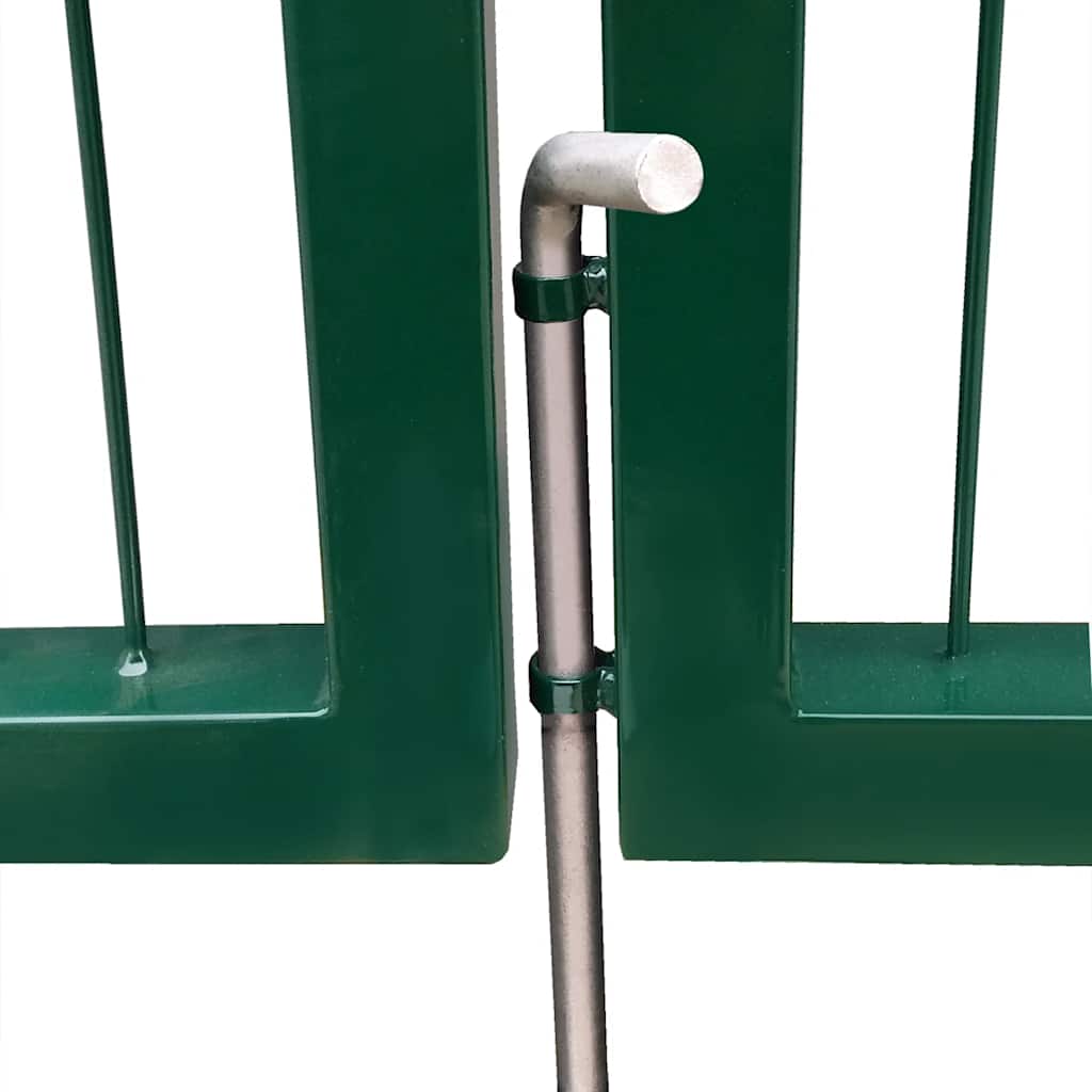 vidaXL Πύλη Φράχτη Κήπου με Στύλους 350x120 εκ. Ατσάλινο Πράσινο