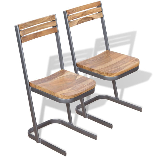 vidaXL Καρέκλες Τραπεζαρίας 2 τεμ. από Μασίφ Ξύλο Teak