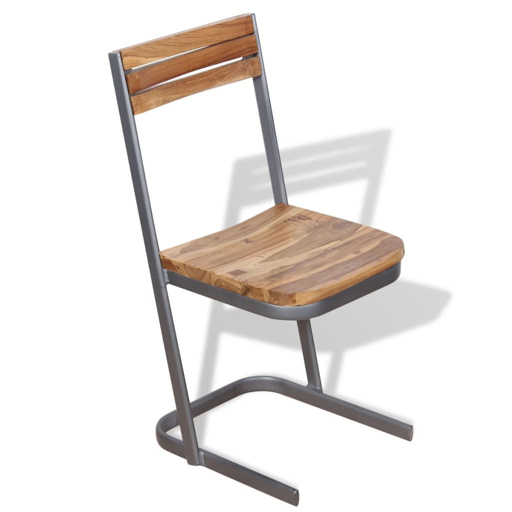 vidaXL Καρέκλες Τραπεζαρίας 2 τεμ. από Μασίφ Ξύλο Teak