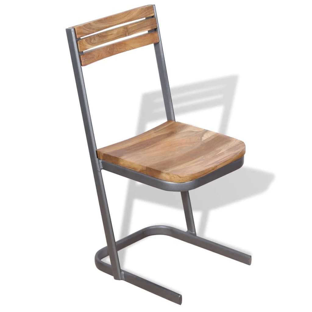 vidaXL Καρέκλες Τραπεζαρίας 2 τεμ. από Μασίφ Ξύλο Teak