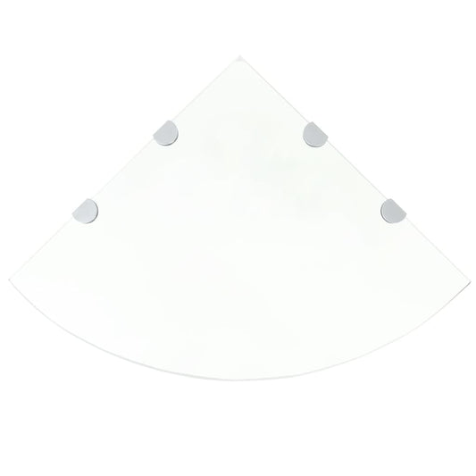 vidaXL Ράφι Γωνιακό Διάφανο 45 x 45 εκ. Γυάλινο με Στηρίγματα Χρωμίου