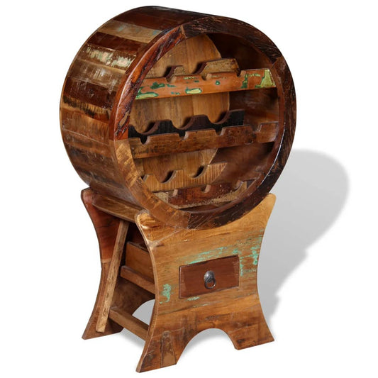 vidaXL Ραφιέρα/Σταντ Κρασιών για 10 Φιάλες από Μασίφ Ανακυκλωμένο Ξύλο