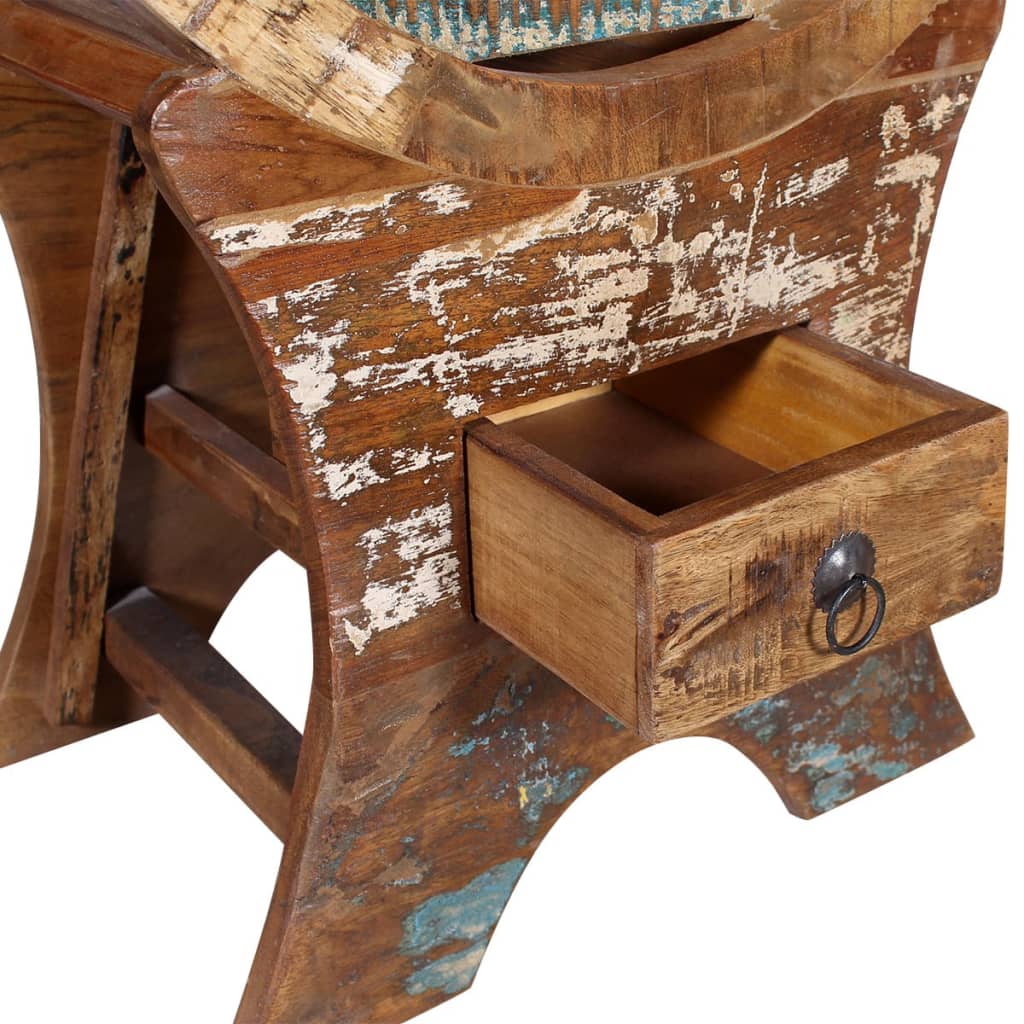 vidaXL Ραφιέρα/Σταντ Κρασιών για 10 Φιάλες από Μασίφ Ανακυκλωμένο Ξύλο