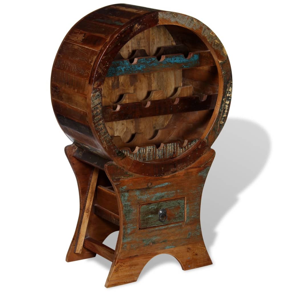 vidaXL Ραφιέρα/Σταντ Κρασιών για 10 Φιάλες από Μασίφ Ανακυκλωμένο Ξύλο