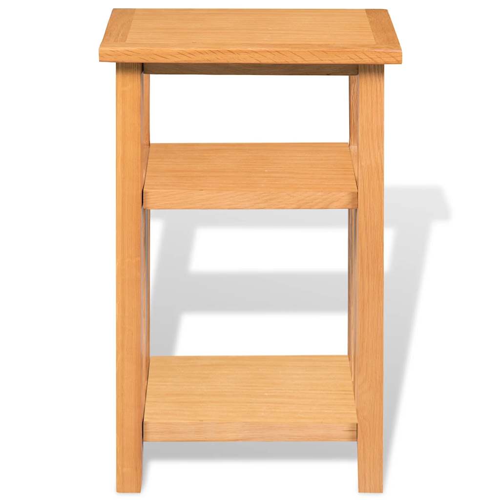 vidaXL Τραπέζι Βοηθητικό με Ράφι 27 x 35 x 55 εκ. Μασίφ Ξύλο Δρυός
