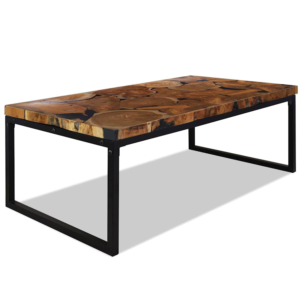 vidaXL Τραπεζάκι Σαλονιού 110 x 60 x 40 εκ. από Ξύλο Teak και Ρητίνη