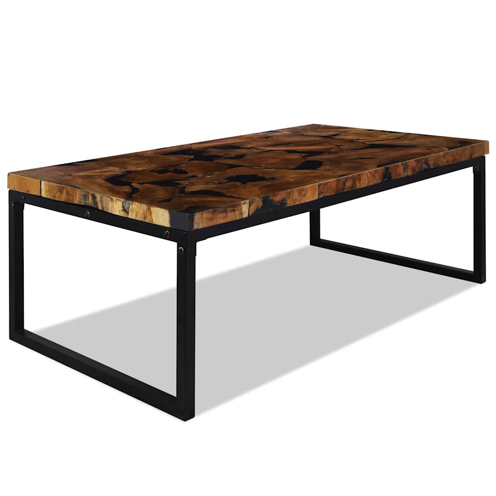 vidaXL Τραπεζάκι Σαλονιού 110 x 60 x 40 εκ. από Ξύλο Teak και Ρητίνη