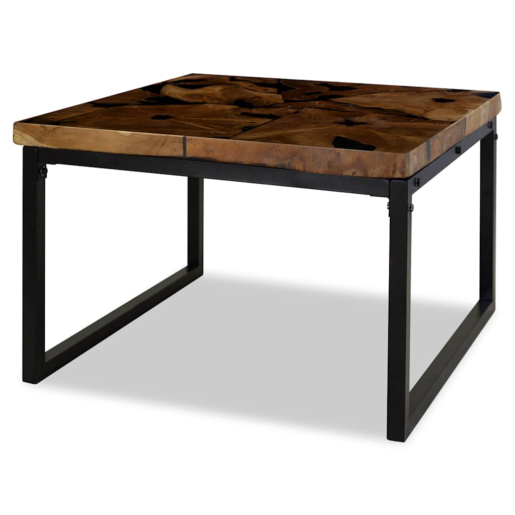 vidaXL Τραπεζάκι Σαλονιού 60 x 60 x 40 εκ. από Ξύλο Teak και Ρητίνη
