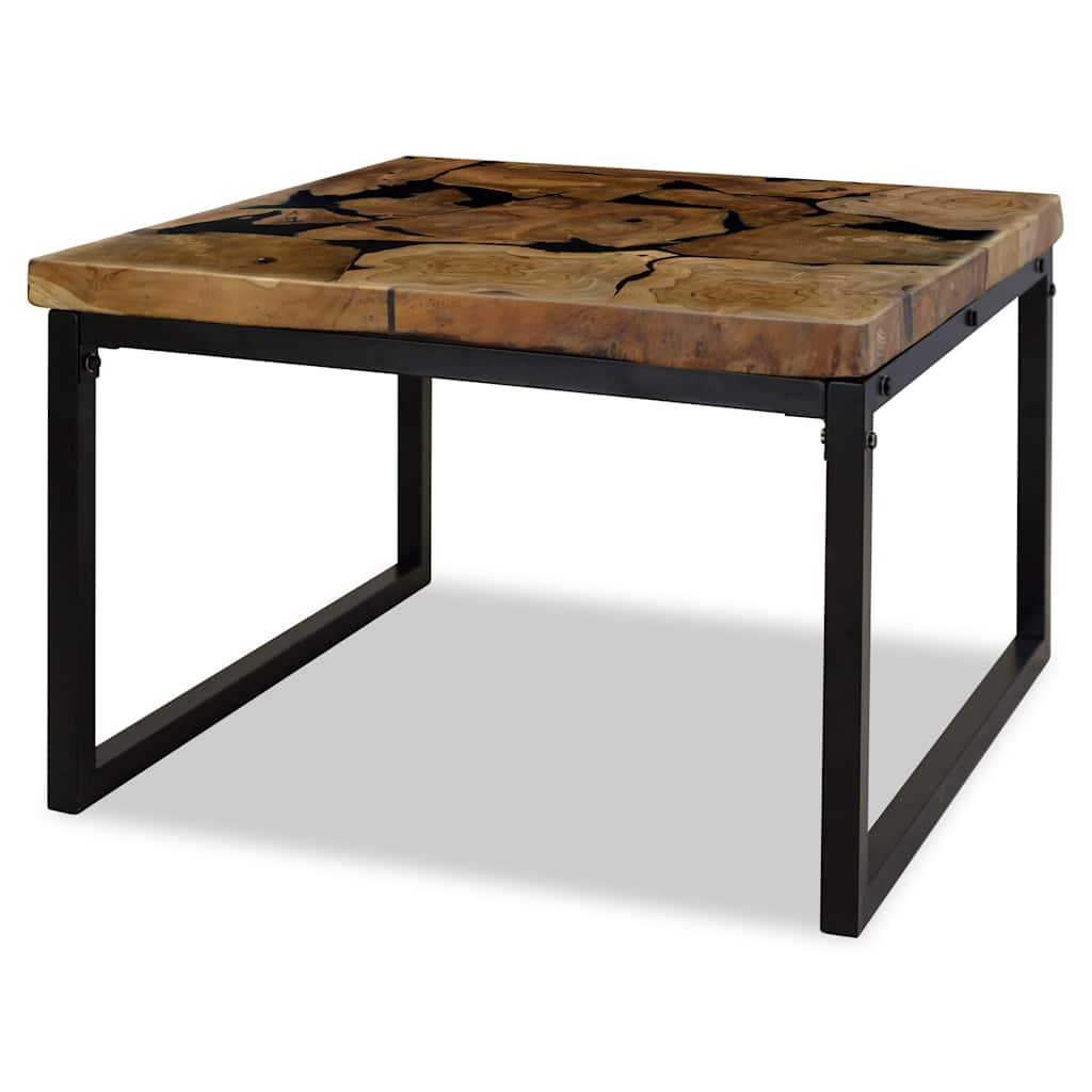 vidaXL Τραπεζάκι Σαλονιού 60 x 60 x 40 εκ. από Ξύλο Teak και Ρητίνη