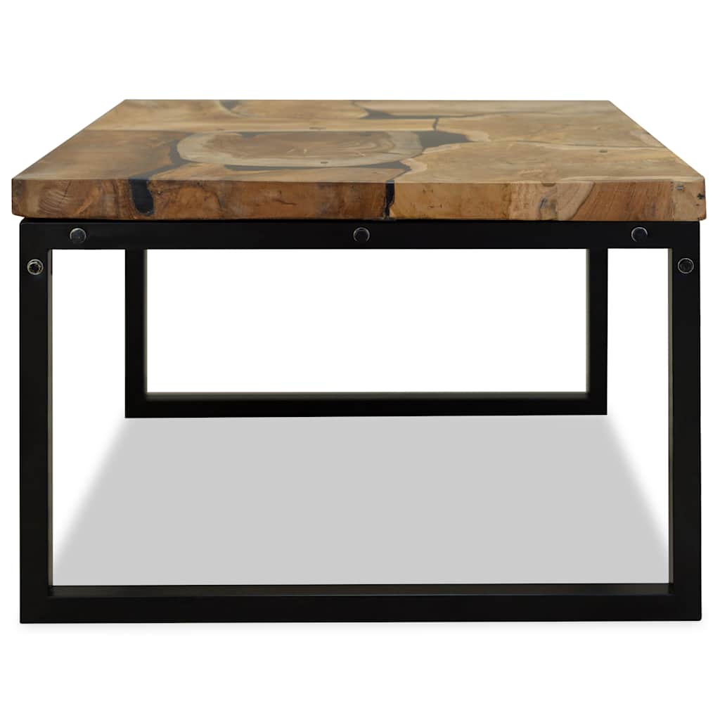 vidaXL Τραπεζάκι Σαλονιού 60 x 60 x 40 εκ. από Ξύλο Teak και Ρητίνη