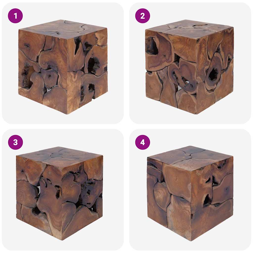 vidaXL Σκαμπό/Τραπεζάκι Σαλονιού από Μασίφ Ξύλο Teak