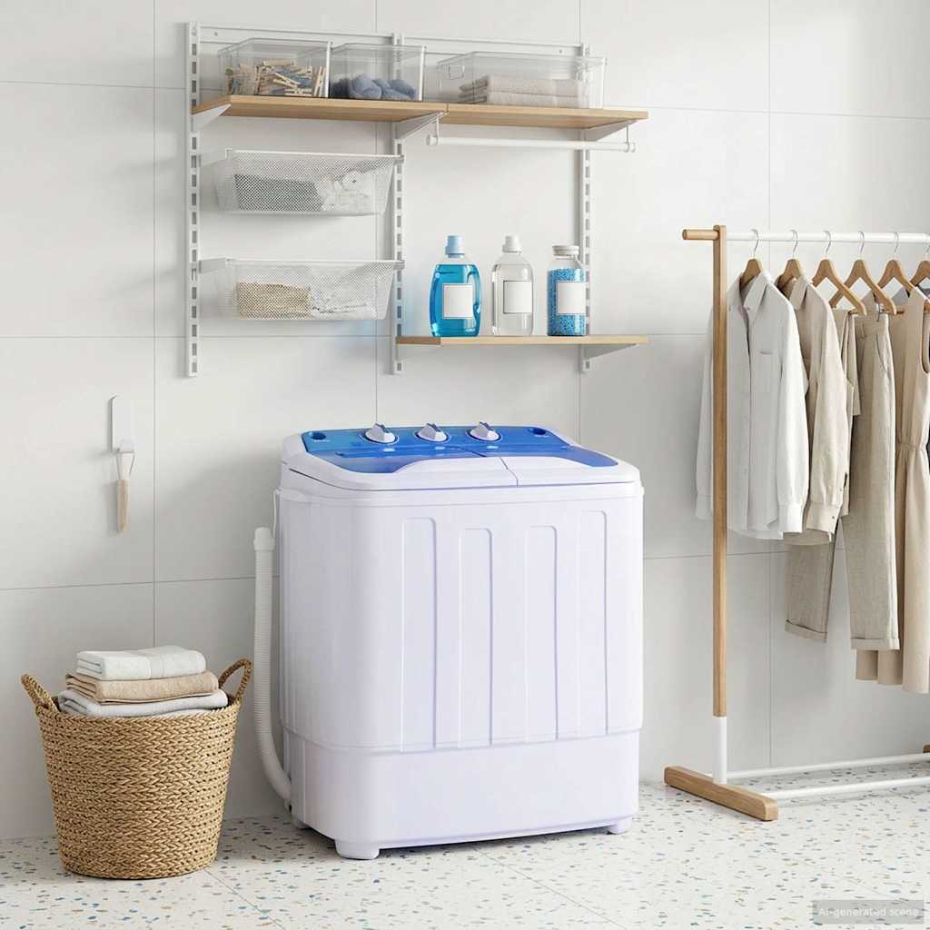 vidaXL Πλυντήριο Ρούχων Mini Με Δύο Κάδους 5,6 κ.