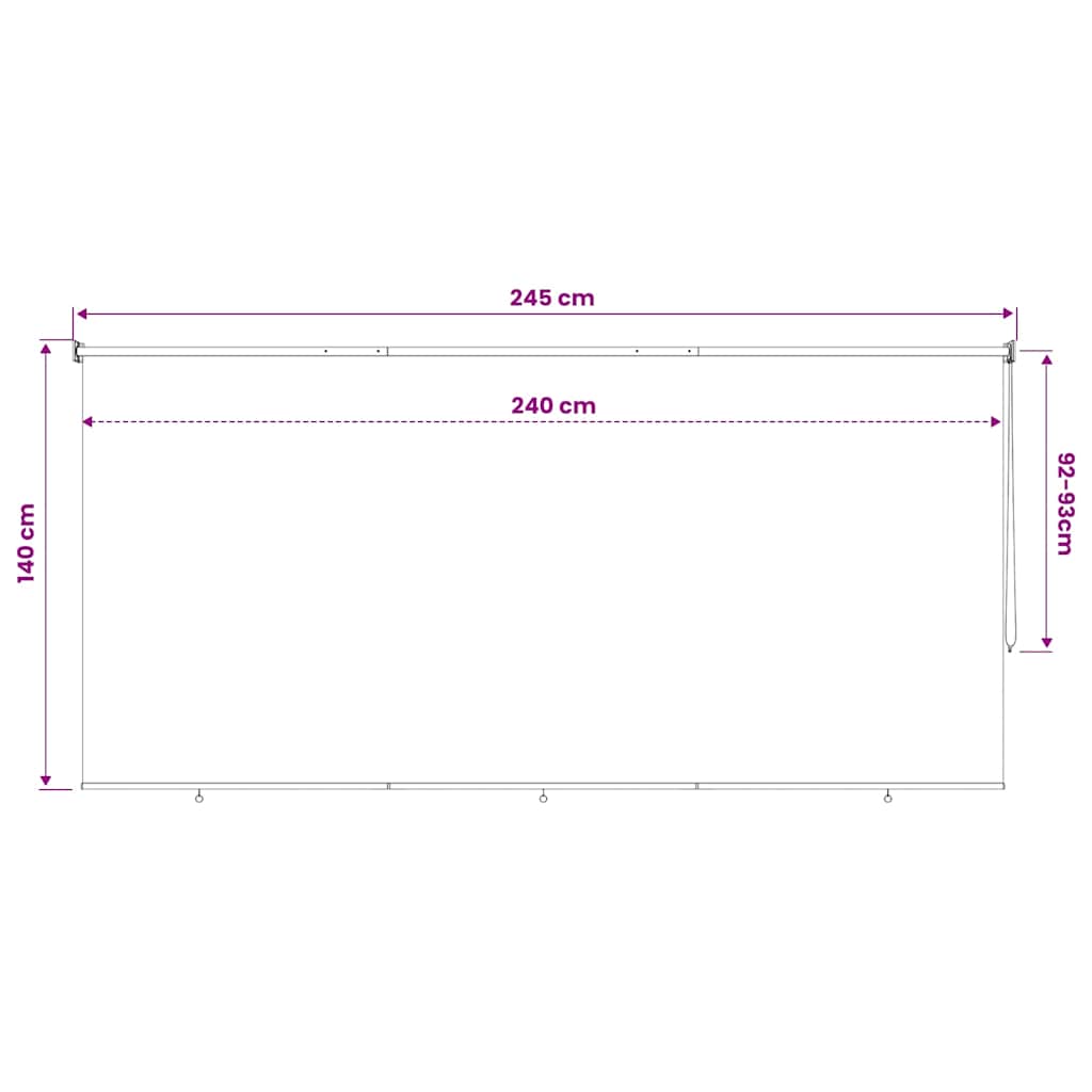 vidaXL Στόρι Σκίασης Ρόλερ Εξωτερικού Χώρου 245(Π) x 140(Υ) εκ. Μπεζ