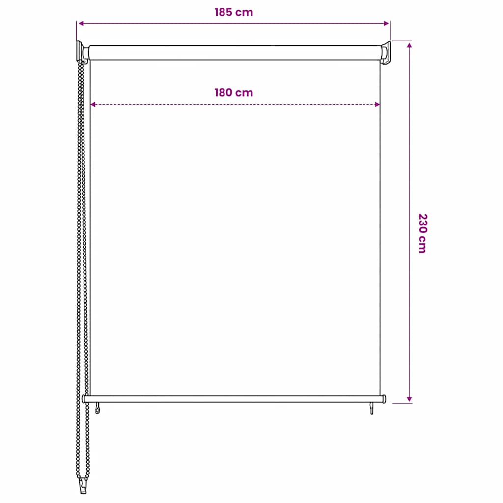 vidaXL Στόρι Σκίασης Ρόλερ Εξωτερικού Χώρου 185(Π) x 230(Υ) εκ. Κρεμ