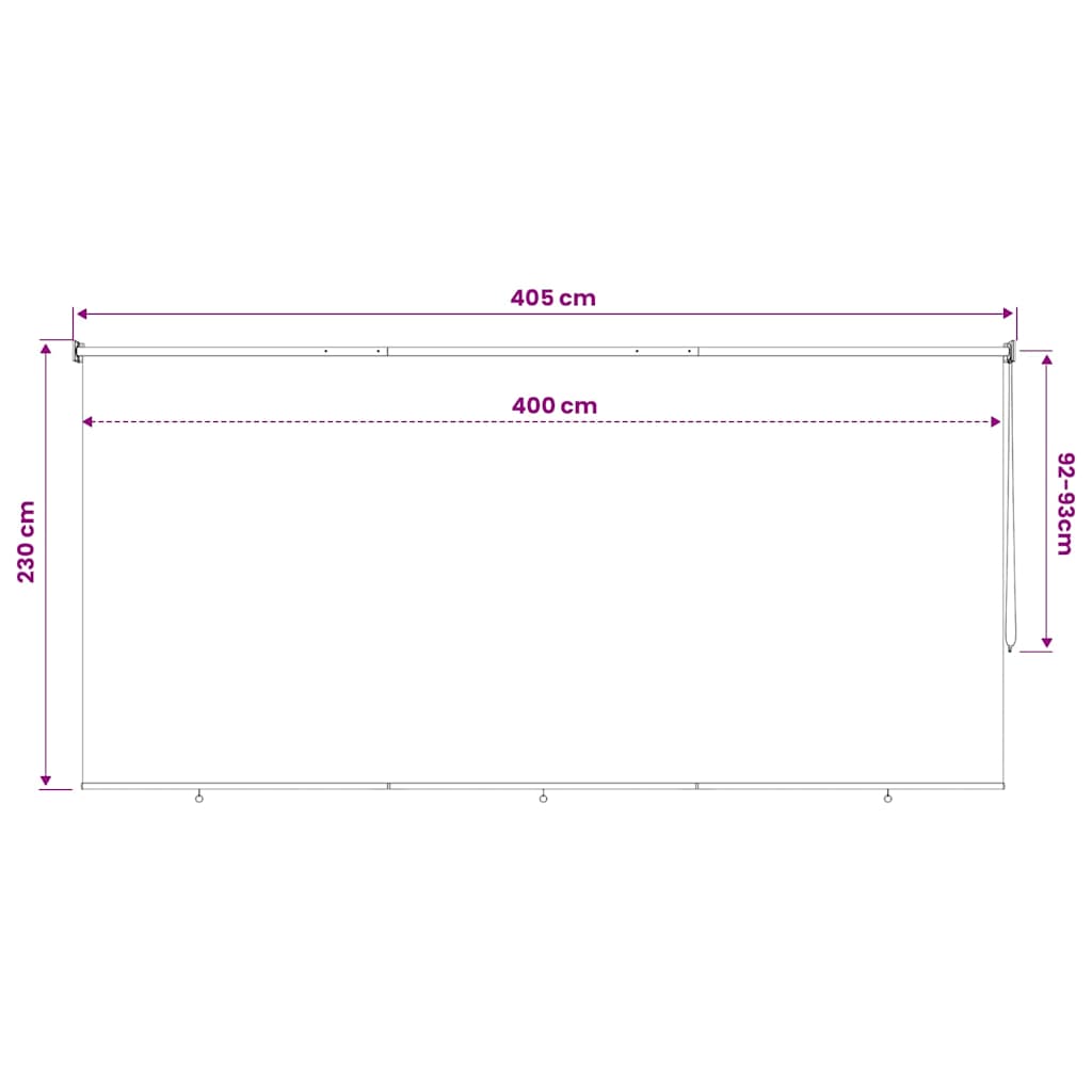 vidaXL Στόρι Σκίασης Ρόλερ Εξωτερικού Χώρου 405(Π) x 230(Υ) εκ. Κρεμ
