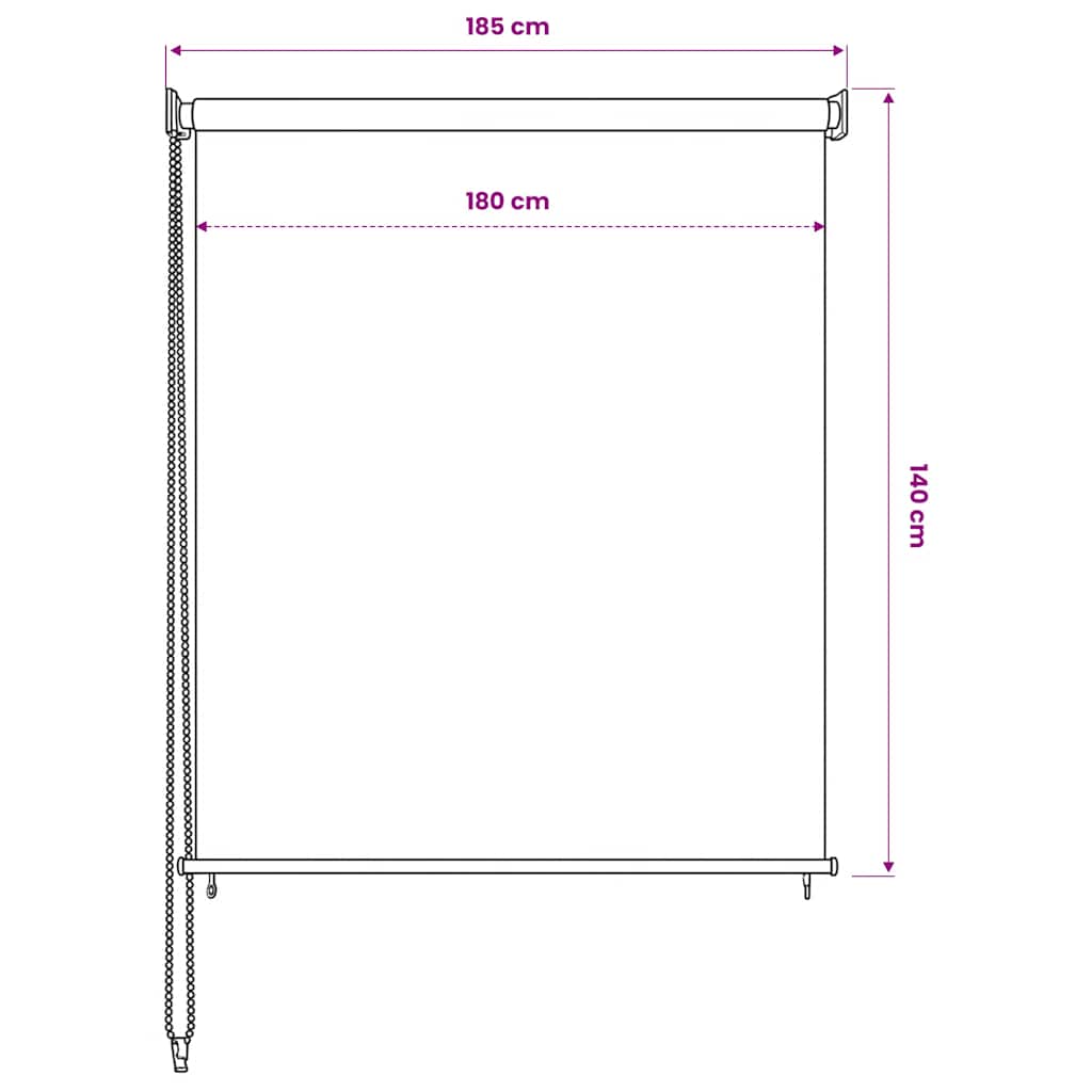 vidaXL Στόρι Σκίασης Ρόλερ Εξωτερικού Χώρου 185(Π) x 140(Υ) εκ. Ανθρακί