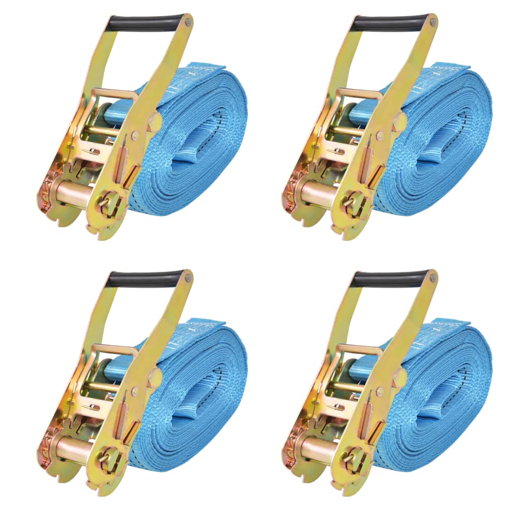 vidaXL Ιμάντες Πρόσδεσης με Καστάνια 4 τεμ. Μπλε 4 Τόνων 8 μ.x 50 χιλ.