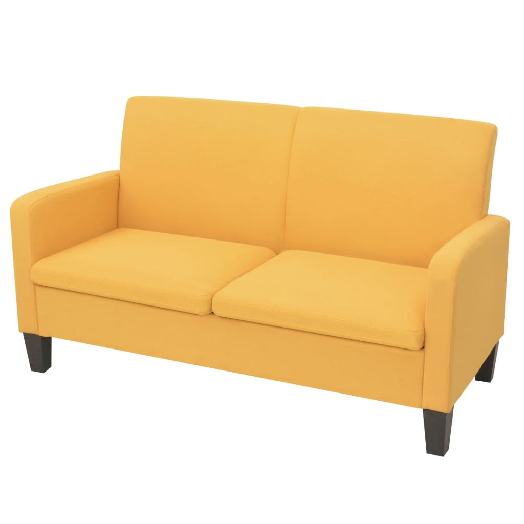 vidaXL Καναπές Διθέσιος Κίτρινος 135 x 65 x 76 εκ.
