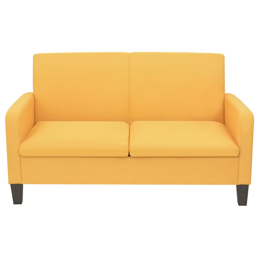 vidaXL Καναπές Διθέσιος Κίτρινος 135 x 65 x 76 εκ.