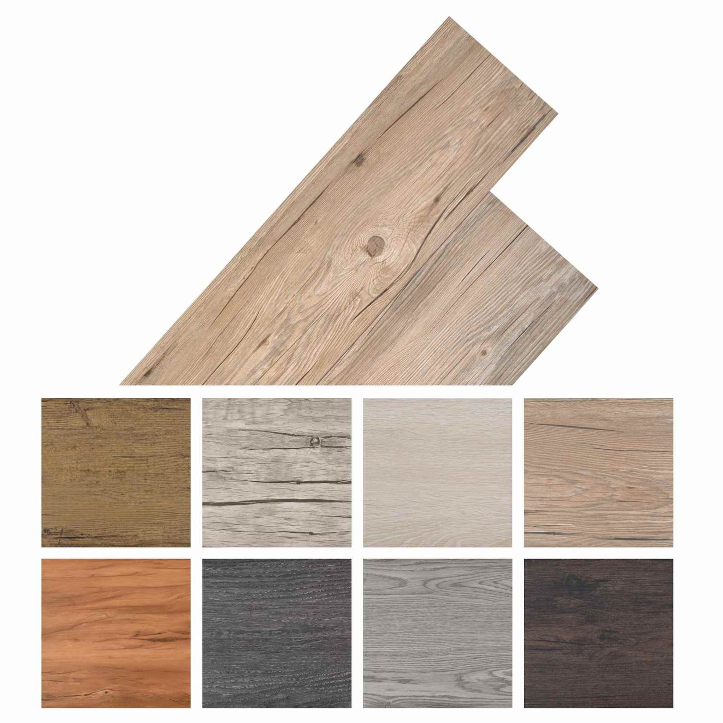 vidaXL Πλάκες Δαπέδου 18 pcs Καφέ 5,26 τ.μ. PVC