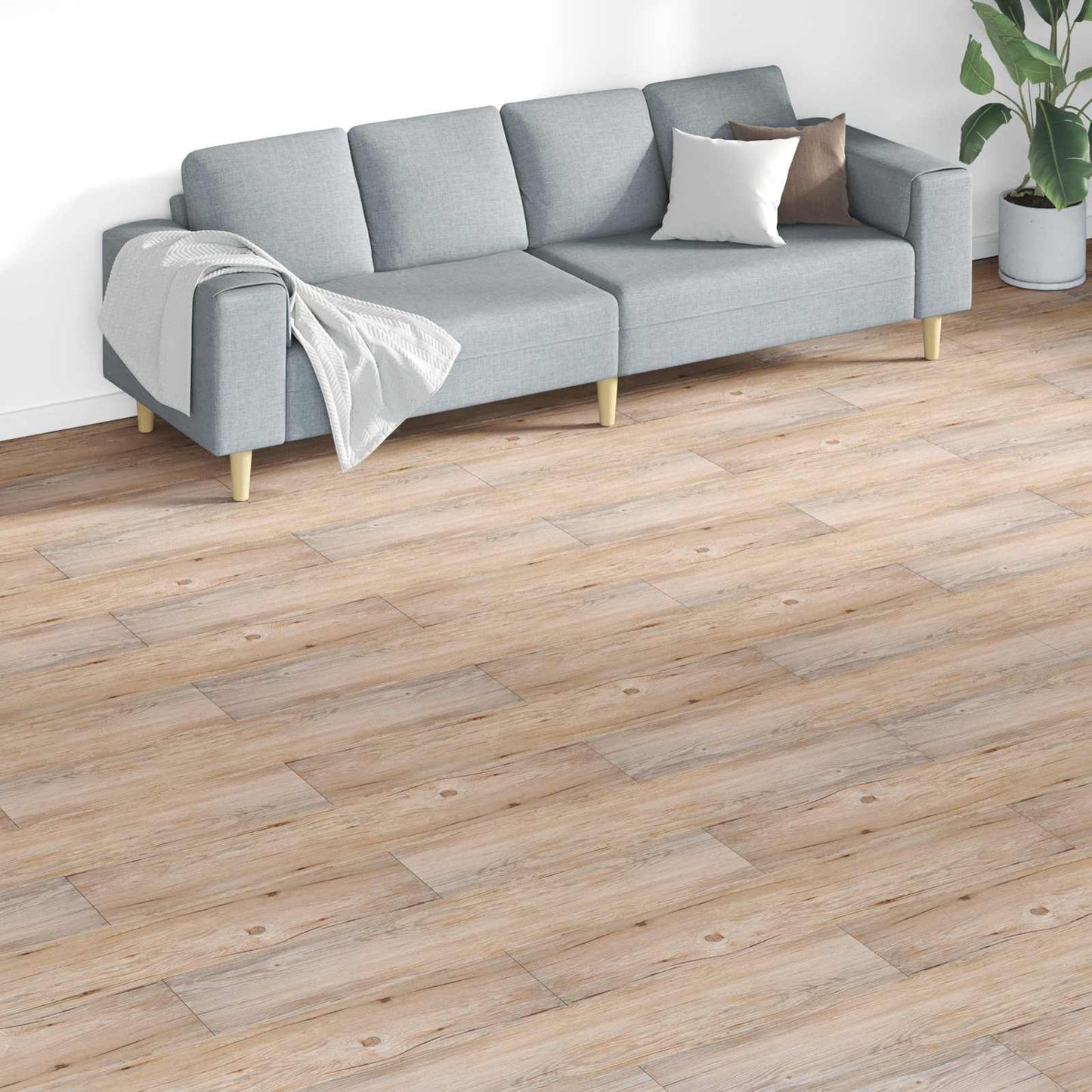vidaXL Πλάκες Δαπέδου 18 pcs Καφέ 5,26 τ.μ. PVC