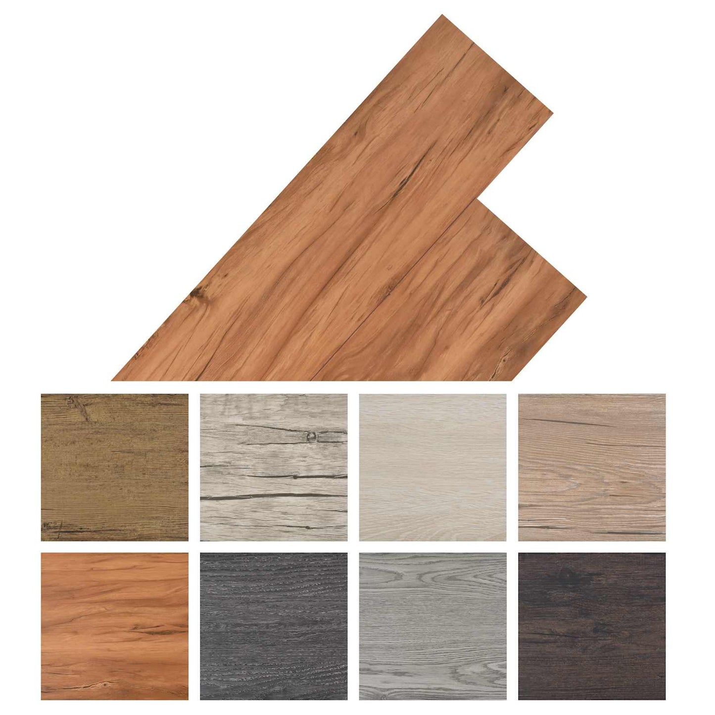 vidaXL Πλάκες Δαπέδου 18 pcs Καφέ 5,26 τ.μ. PVC
