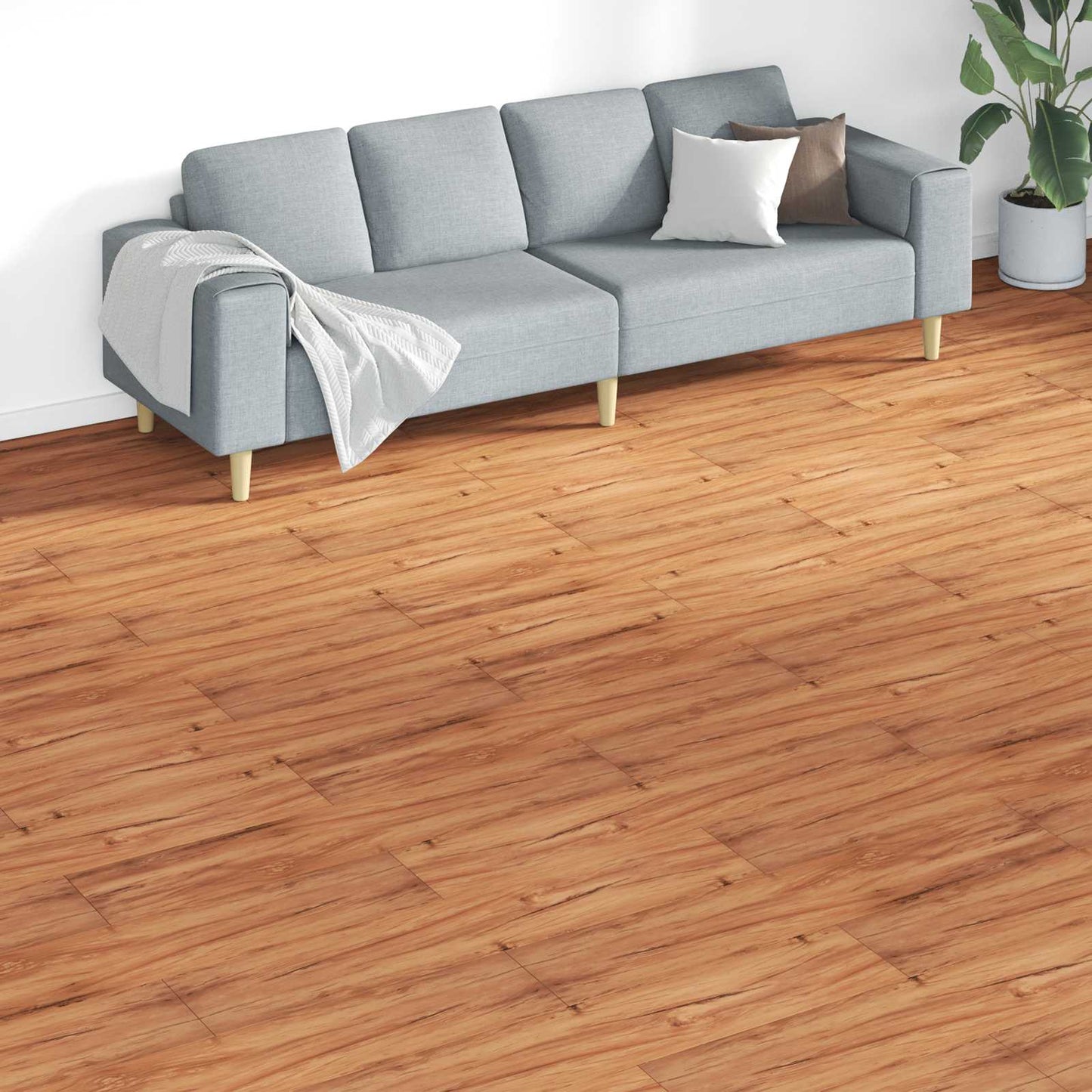 vidaXL Πλάκες Δαπέδου 18 pcs Καφέ 5,26 τ.μ. PVC