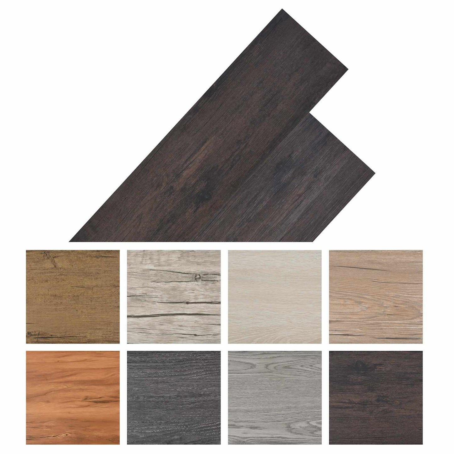 vidaXL Πλάκες Δαπέδου 18 pcs Σκούρο Γκρι 5,26 τ.μ. PVC