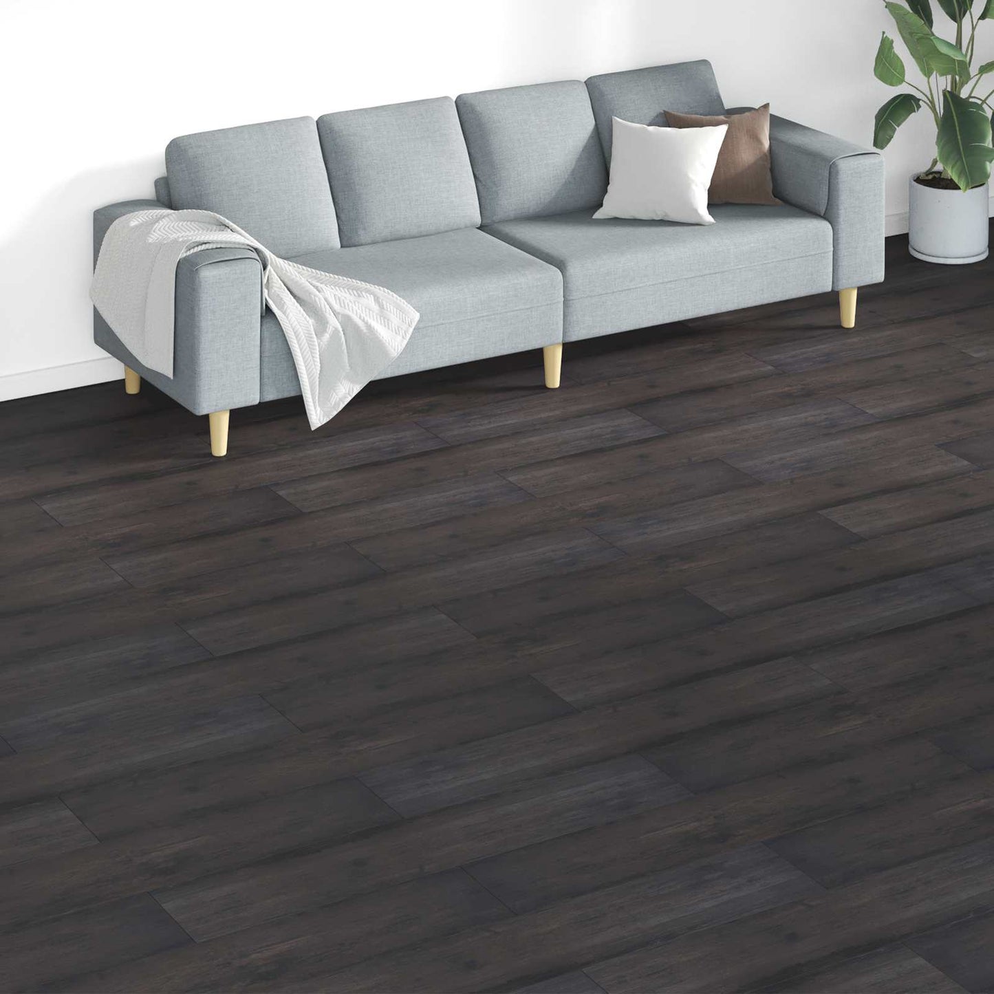 vidaXL Πλάκες Δαπέδου 18 pcs Σκούρο Γκρι 5,26 τ.μ. PVC