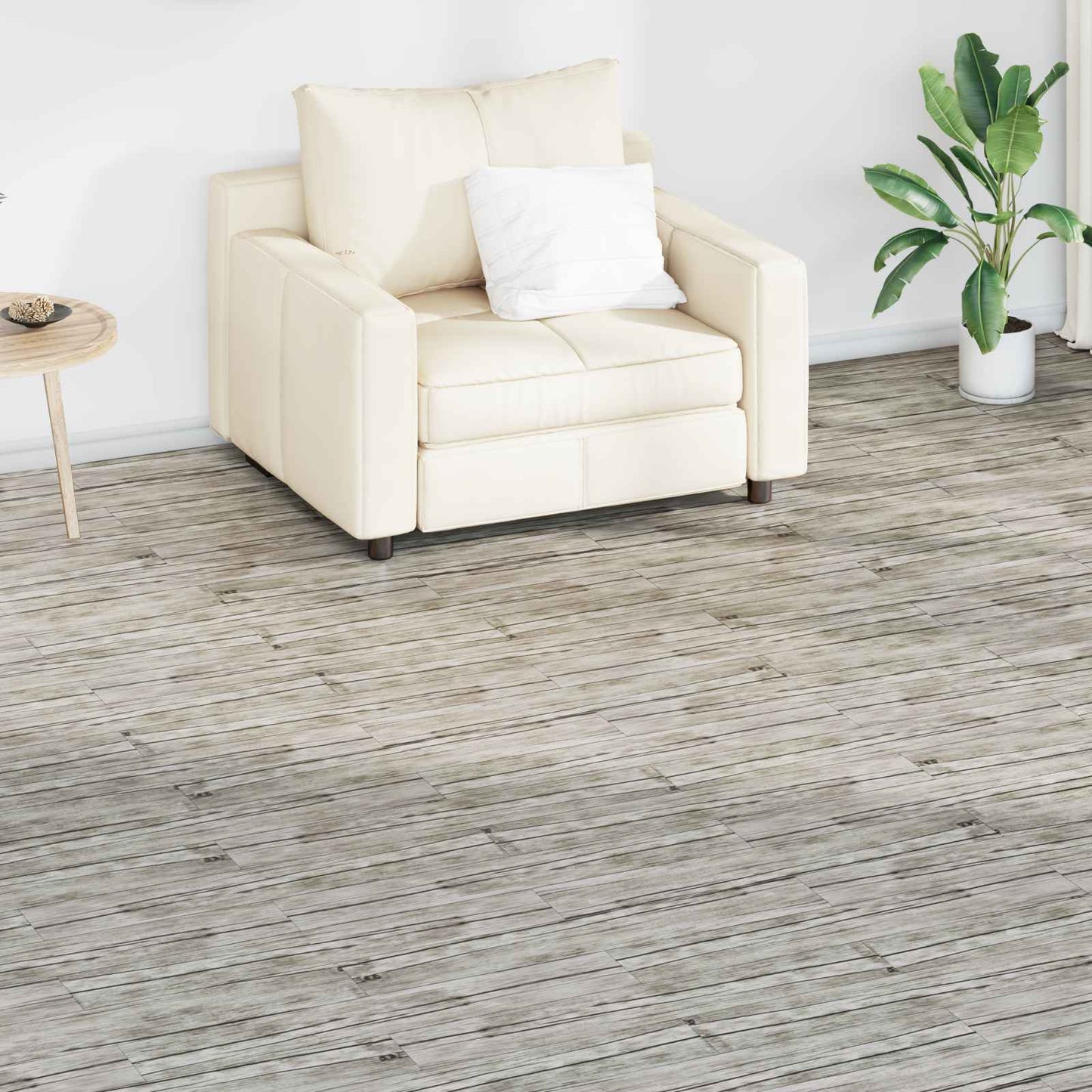 vidaXL Πλάκες Δαπέδου 5,02 m² 36 pcs PVC Λευκασμένη Δρυς