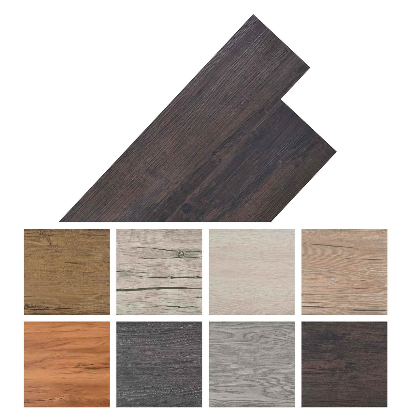 vidaXL Πλάκες Δαπέδου 36 pcs Σκούρο Καφέ 5,02 m² PVC