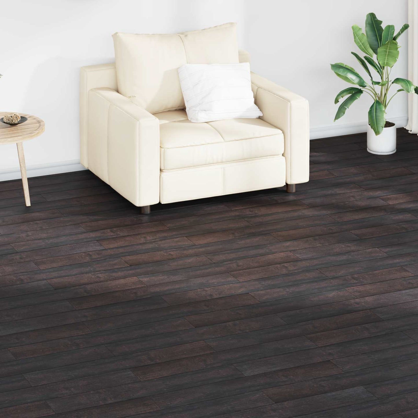 vidaXL Πλάκες Δαπέδου 36 pcs Σκούρο Καφέ 5,02 m² PVC