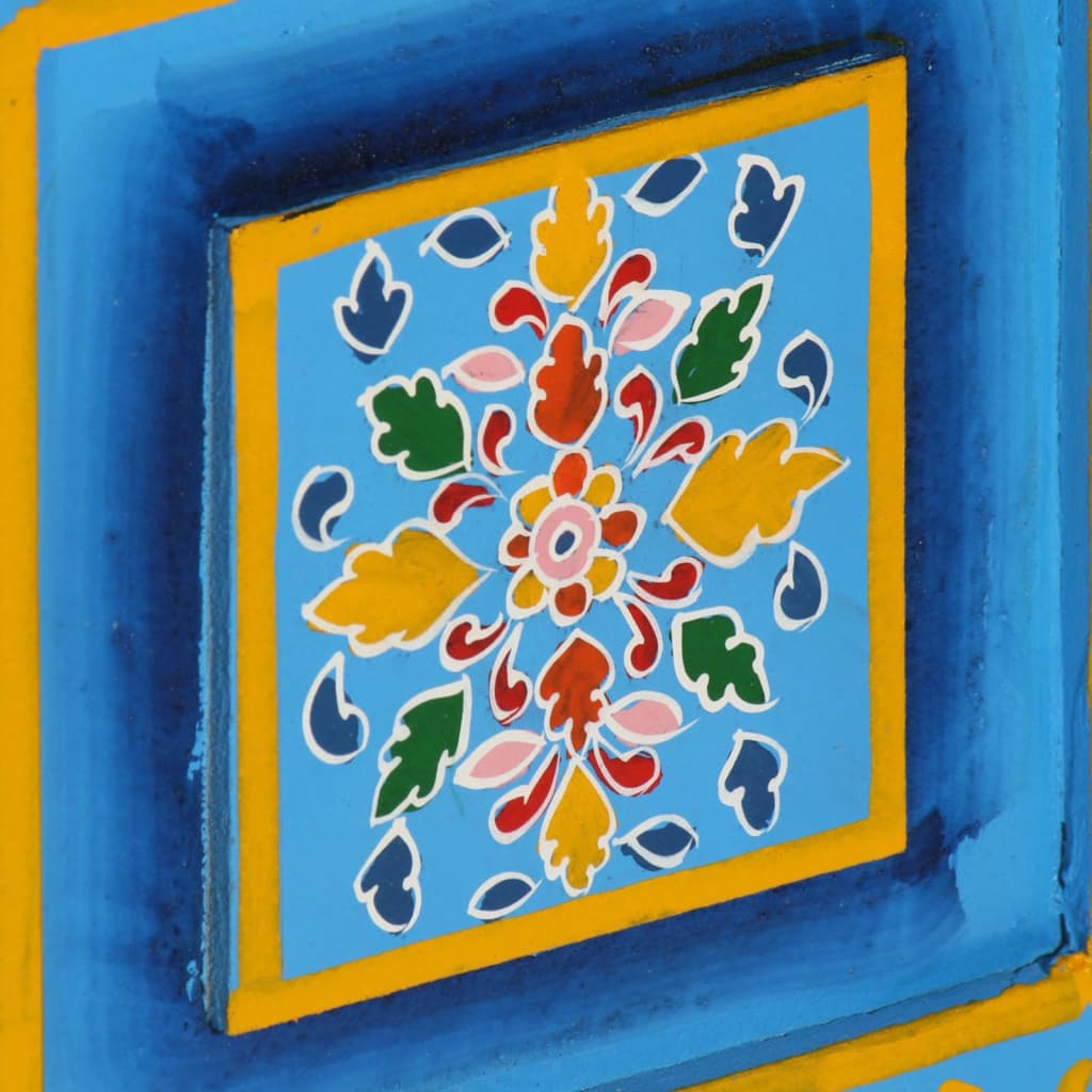 vidaXL Ψηλός Μπουφές με Χειροπ. Λεπτομέρειες Τιρκουάζ Ξύλο Μάνγκο