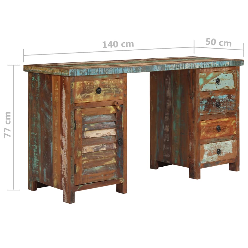 vidaXL Γραφείο Κλασικό 140 x 50 x 77 εκ. από Μασίφ Ανακυκλωμένο Ξύλο