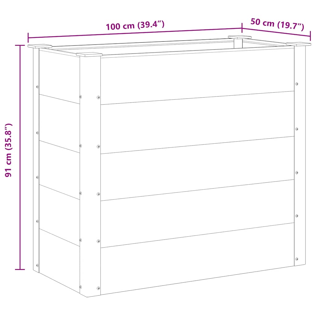 vidaXL Ζαρντινιέρα Υπερυψωμένη Γκρι 100 x 50 x 91 εκ. από WPC