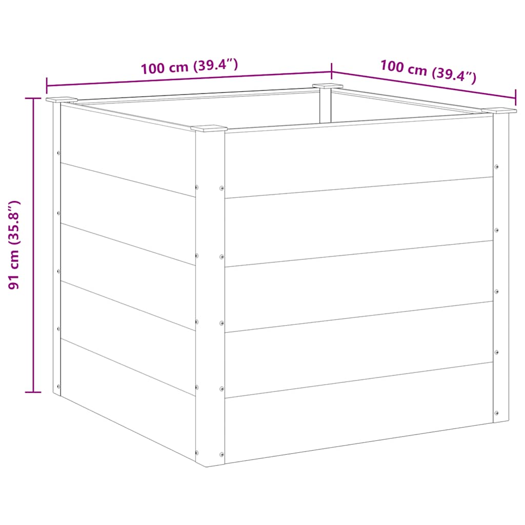 vidaXL Ζαρντινιέρα Υπερυψωμένη Γκρι 100 x 100 x 91 εκ. από WPC