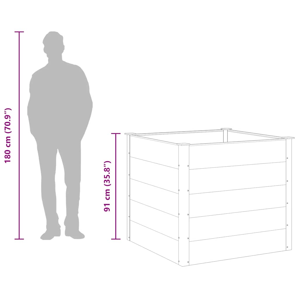vidaXL Ζαρντινιέρα Υπερυψωμένη Γκρι 100 x 100 x 91 εκ. από WPC