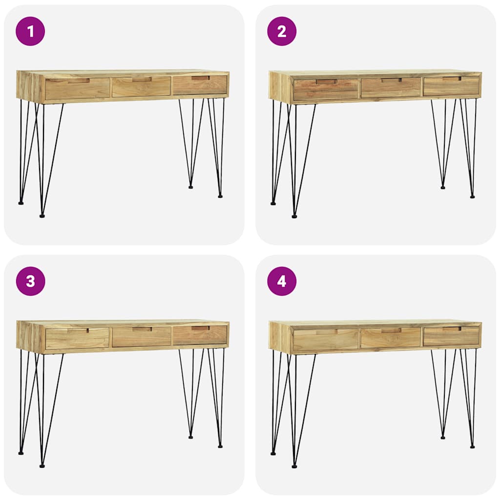 vidaXL Τραπέζι Κονσόλα 120 x 35 x 76 εκ. από Μασίφ Ξύλο Teak