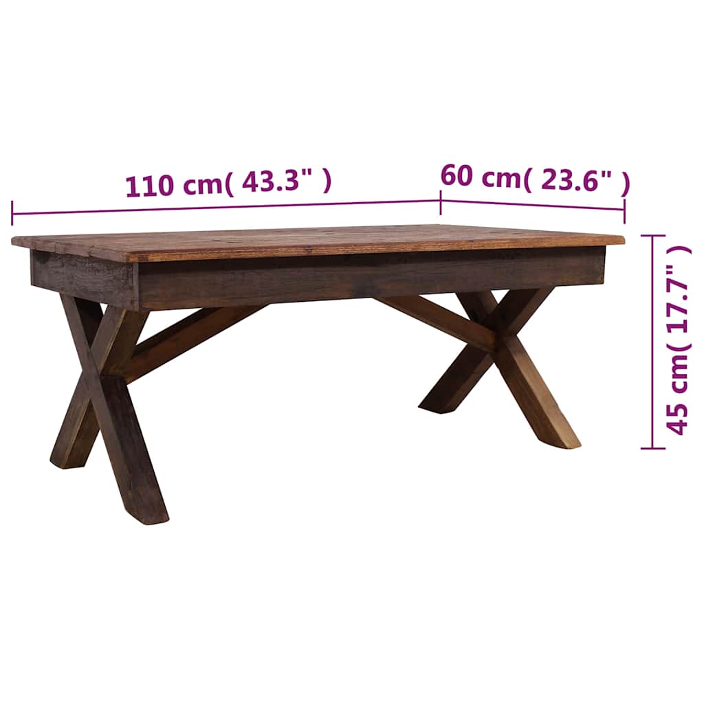 vidaXL Τραπεζάκι Σαλονιού 110x60x45 εκ. από Μείγμα Ανακυκλωμένων Ξύλων