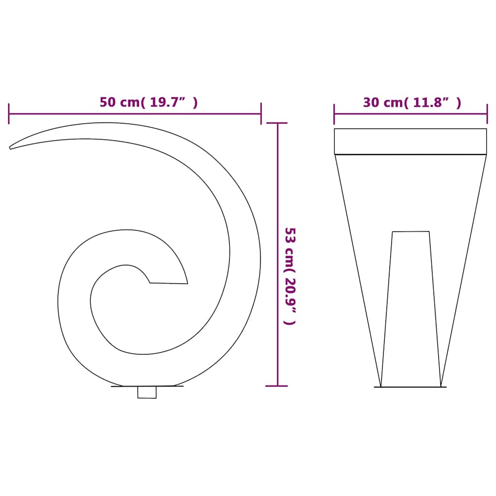 vidaXL Σιντριβάνι Πισίνας Ασημί 50 x 30 x 53 εκ. από Ανοξείδωτο Ατσάλι