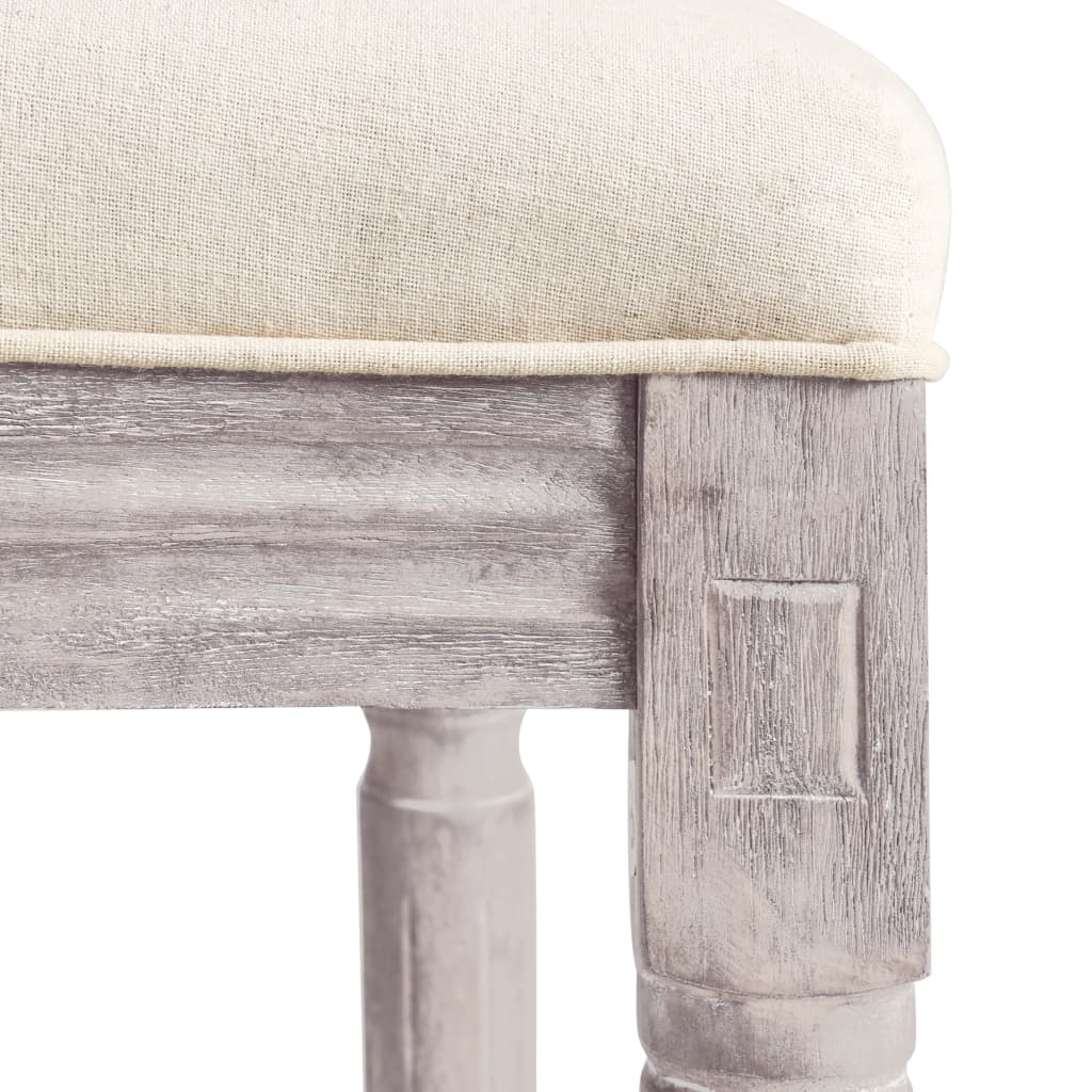 vidaXL Σκαμπό Μπαρ 2 τεμ. Λευκά από Λινό Ύφασμα