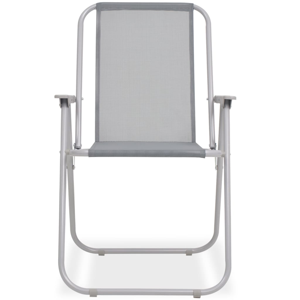 vidaXL Σετ Τραπεζαρίας Εξωτερικού Χώρου 6 τεμ. Γκρι Ατσάλι / Textilene