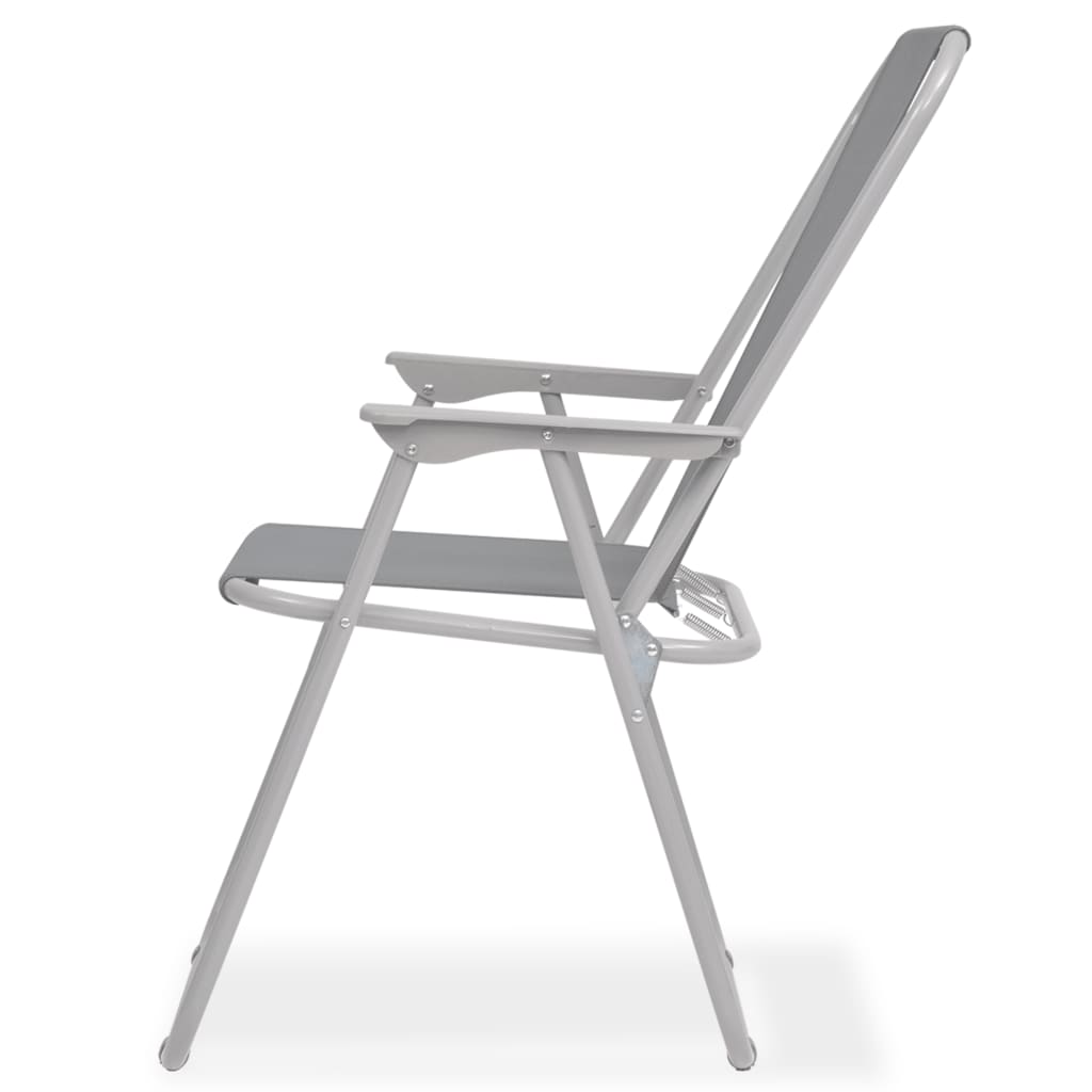 vidaXL Σετ Τραπεζαρίας Εξωτερικού Χώρου 6 τεμ. Γκρι Ατσάλι / Textilene