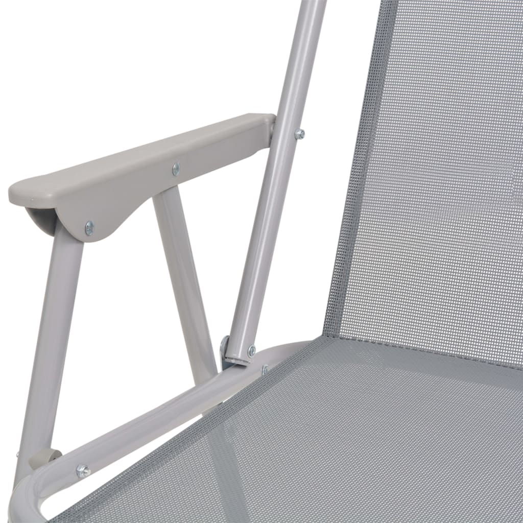 vidaXL Σετ Τραπεζαρίας Εξωτερικού Χώρου 6 τεμ. Γκρι Ατσάλι / Textilene