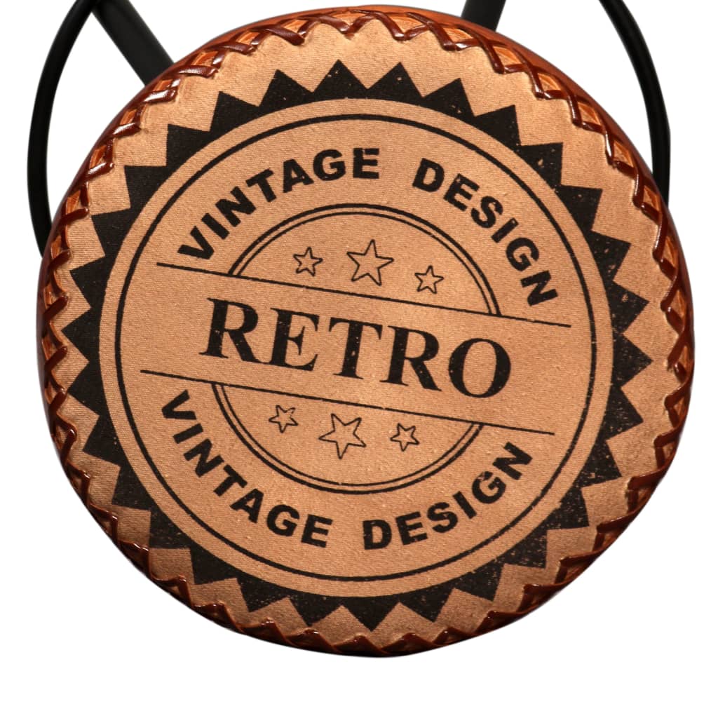 vidaXL Σκαμπό Μπαρ 2 τεμ. από Γνήσιο Δέρμα