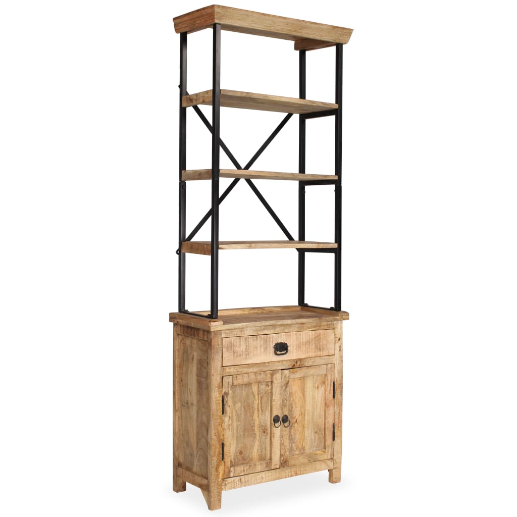 vidaXL Βιβλιοθήκη με Ντουλάπι 65 x 30 x 180 εκ. από Μασίφ Ξύλο Μάνγκο