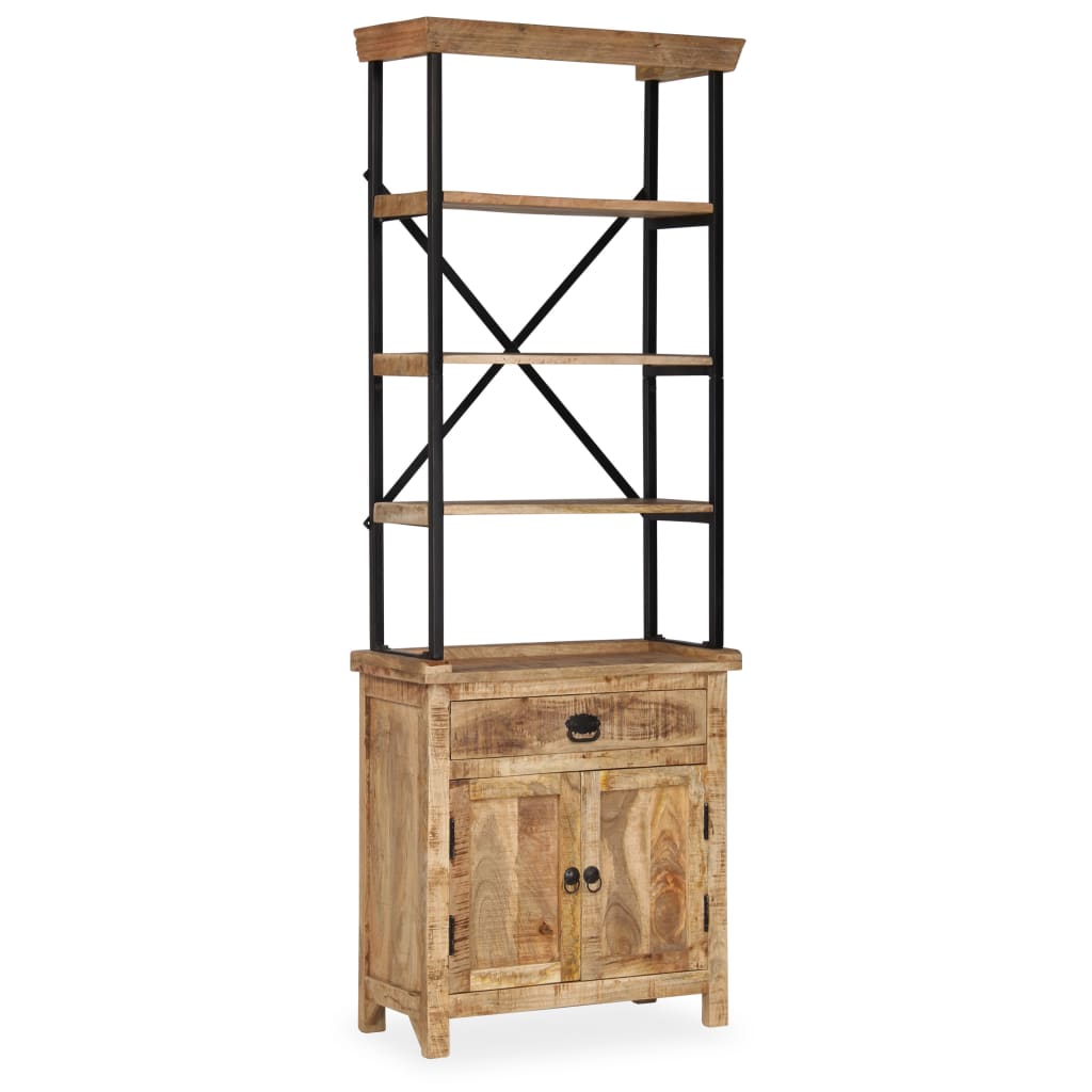 vidaXL Βιβλιοθήκη με Ντουλάπι 65 x 30 x 180 εκ. από Μασίφ Ξύλο Μάνγκο