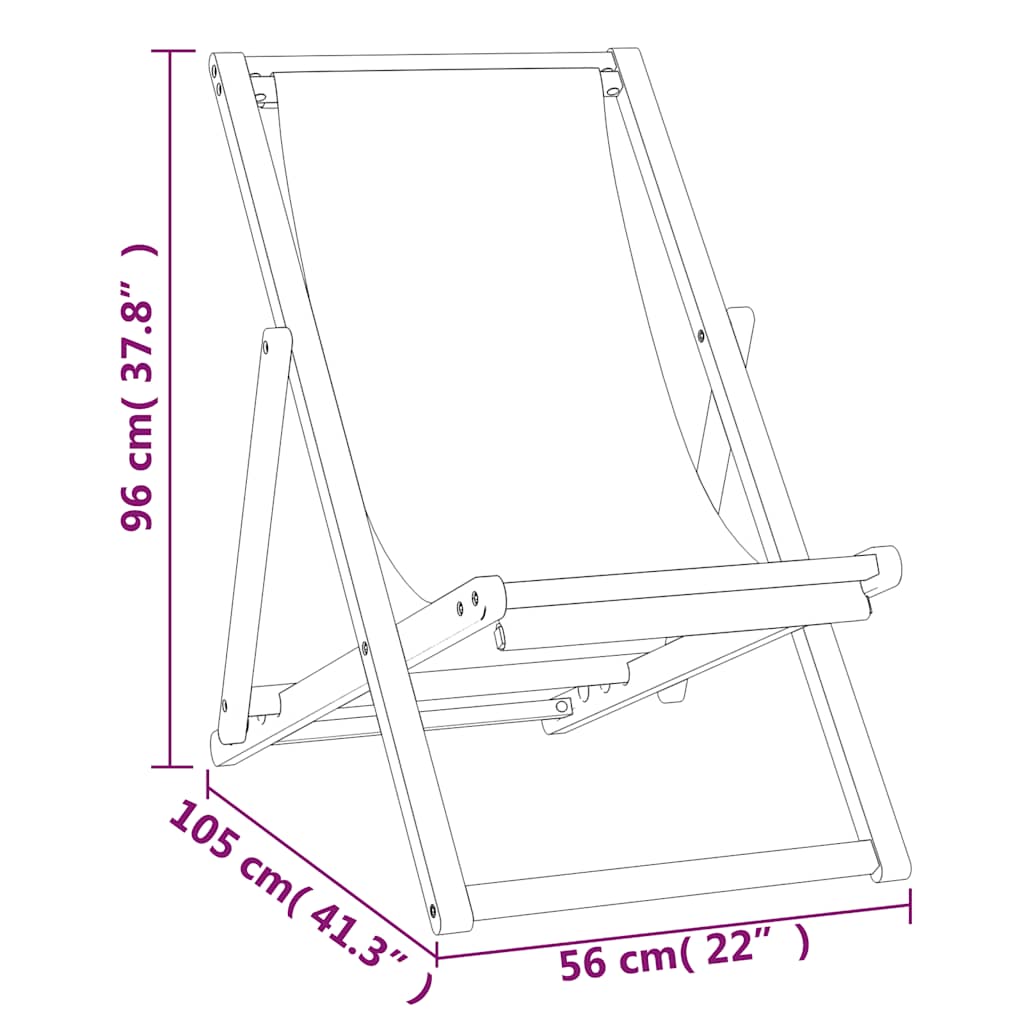 vidaXL Ξαπλώστρα Κρεμ 56 x 105 x 96 εκ. από Ξύλο Teak